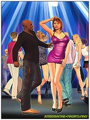 Interracial comics with slutty girl Helen in the night club