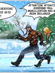 Cute cartoon blonde escapes from huge cocks and hardcore sex